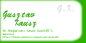 gusztav kausz business card